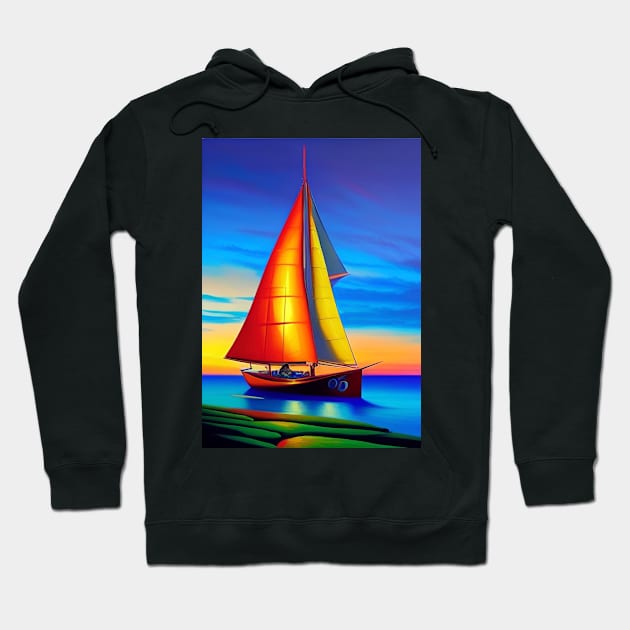 DREAMY SAILBOAT AT SUNSET Hoodie by sailorsam1805